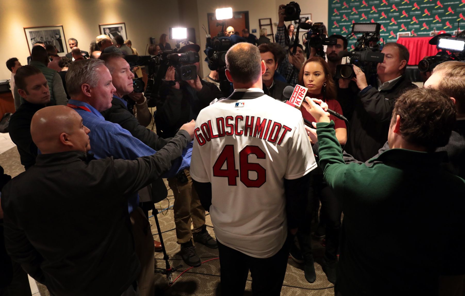 The cardinals present Paul Goldschmidt